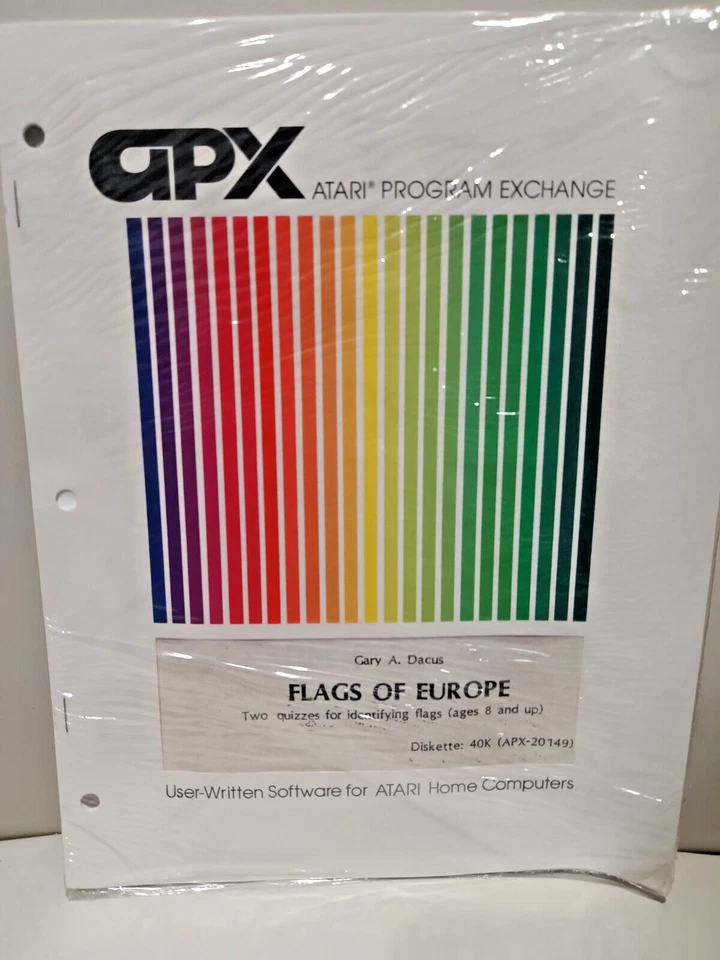 Flags of Europe; Atari 400/800/XL/XE W/ Disk w/manual APX-20149; Paperback - Image 1 of 1