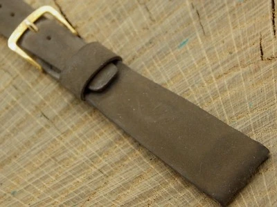 Correa de reloj de gamuza marrón Wyler vintage sin usar con hebilla de tono dorado 17,5 mm nueva de stock Foto 1 de 4