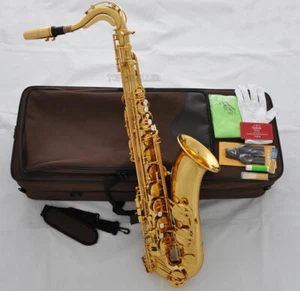 Professional TaiShan 7000 Tenor Saxophone Bb Gold Sax High F# With Germany Mouth - Picture 1 of 10