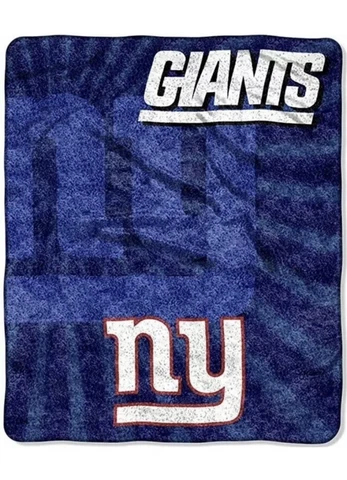 NFL NY Giants Strobe Sherpa Throw Blanket Licensed 50” X 60” New w/Tags Cover