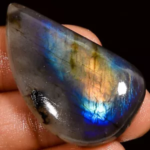 Piedra preciosa suelta cabujón de forma elegante natural de labradorita 47 quilates 38x22x7 mm EE37328 - Imagen 1 de 2