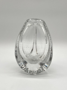 Floris Meydam Glasvase  Air Bubble Leerdam Vase Kristallglas 50er 60er vintage