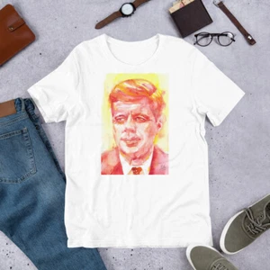 Camiseta UNISEX - JOHN FITZGERALD KENNEDY retrato acuarela - camisa ropa - Imagen 1 de 6