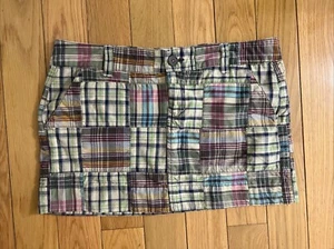 Minifalda corta AEROPOSTALE 100 % algodón a cuadros parches multicolores para niños 9/10 - Imagen 1 de 5