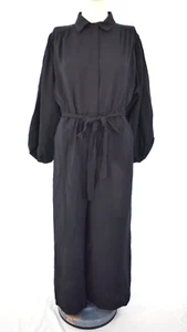Topshop Jumpsuit Black Long Balloon Sleeve Wide Leg Boiler Suit UK 6 BNWT - Picture 1 of 18