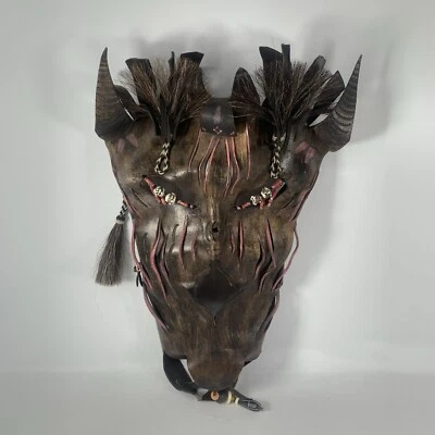 Leather Mask Decorative Wall Hanging Tree Roots Cave Creek Arizona AZ Tribal - Image 1 of 4