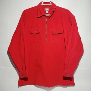 Vintage Marlboro Quarter Zip Pullover Corduroy Mens XL Red Shirt Long Sleeve - Picture 1 of 9