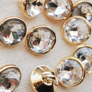 20X 10mm Crystal Rhinestone Buttons DIY with Shank for Shirt Button Sewing Craft - Picture 1 of 22