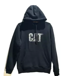 Caterpillar Sweatshirt Mens Medium Black Hoodie CAT Construction Logo Sweater - Picture 1 of 7