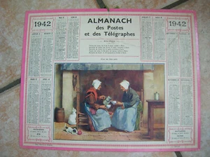ALMANACH POSTES ET TELEGRAPHES 1942 (C EST DU BON CAFE) ISERE (oh) - Picture 1 of 2
