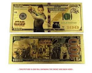 Billete Star Wars coleccionable Disney chapado en lámina de oro 24k - Ray - Imagen 1 de 1