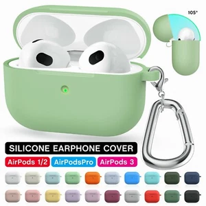 For Apple AirPods 3 2 1 Silicone Case Protector Shockproof Full Cover + Keychain - Picture 1 of 80