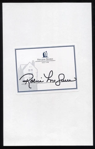 Robin McGraw Signed Book Page Cut Autographed Cut Signature Dr. Phil's Wife Cover