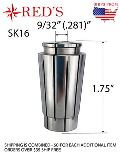 Colector SK16 PRECISION 9/32" pulgadas, molino CNC ATC router torno herramienta fresado SK 16 - Imagen 1 de 1