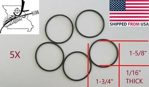 5x #030 Square O-Rings 1-5/8" ID X 1-3/4" OD X 1/16" CS Buna-N Oring Nitrile - Picture 1 of 11