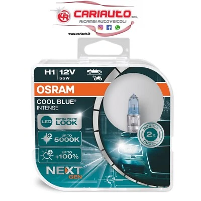 COPPIA H1 5000K LAMPADE OSRAM 12V 55W COOL BLUE INTENCE EXTRA LOOK LED  64150CBN - Immagine 1 di 2