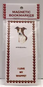 WHIPPET MAGNETISCHES LESEZEICHEN,"I LOVE MY WHIPPET" - Bild 1 von 3