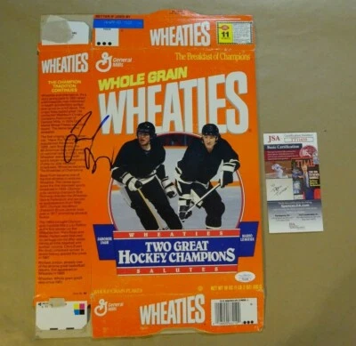 Caja de trigo aplanada vintage autografiada por JAROMIR JAGR firmada certificado de autenticidad JSA Foto 1 de 4