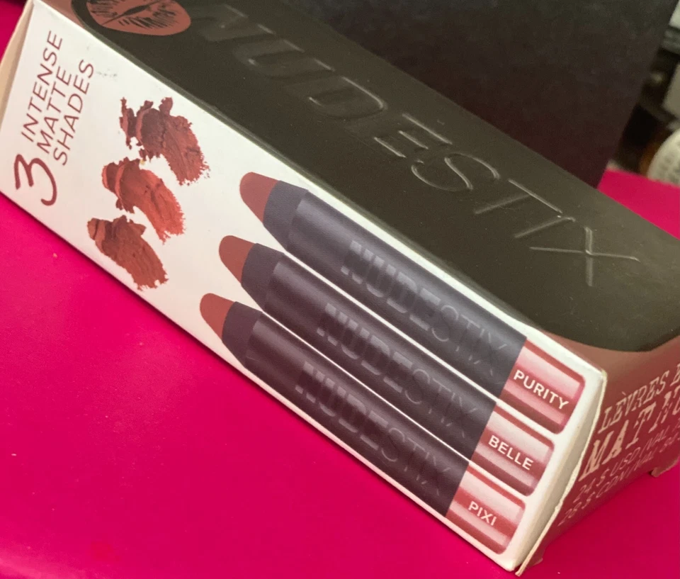 NUDESTIX Pencil Set J Mama Gel & Royal Matte Lip/Cheek Praia Eye Mirror & Tin