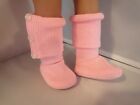 Pink Side-button Thick Slipper Socks - Fits 18' American Girl and Similar Dolls