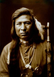 "Tah It Way" with Calumet Pipe, E. S. Curtis, Head & Chest, c1914 #2050na - Picture 1 of 5