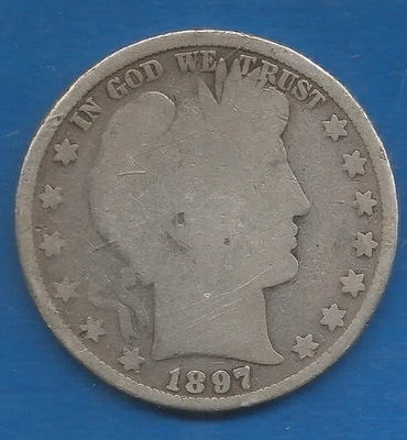 1897 BARBER HALF DOLLAR, OVER 100 YEARS OLD!!! - Image 1 of 2