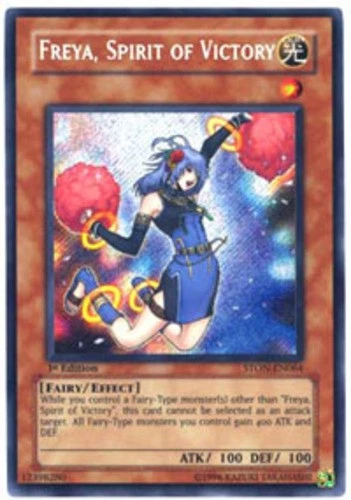 Near Mint, English Yu Gi Oh Freya, Spirit of Victory - STON-EN064 - Secret Rare  - Image 1 of 1
