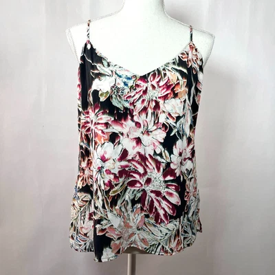 L'Agence 100% Silk Charmeuse Camisole Top Small Feminine Dark Floral Botanical - Image 1 of 4