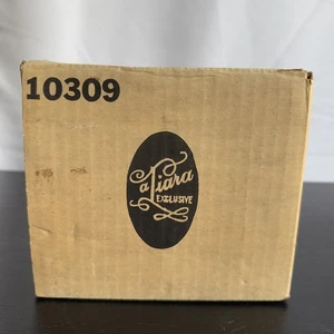Vintage Tiara Indiana Glass Chantilly Green Sandwich Glass Set Of 4 New In Box - Picture 1 of 10