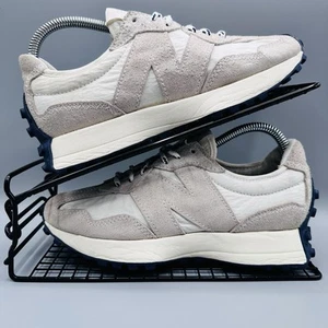 New Balance 327 Trainers White Cream Blue Leather Shoes UK 5 - Picture 1 of 11