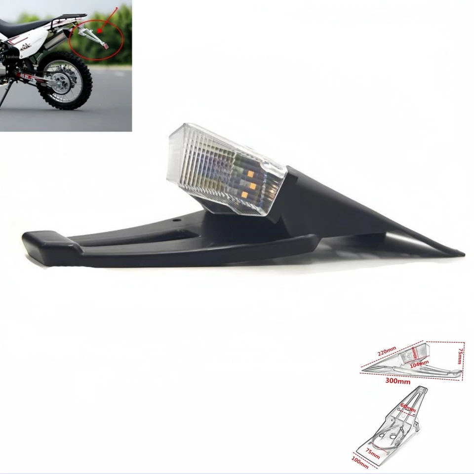 Luz trasera LED universal con señales de giro para motos de tierra Enduro negra Foto 1 de 4