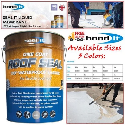BOND IT 2,5/5/20L Seal It 1 Flüssigbahnbeschichtung Dacheindeckung Wasserdicht Hybrid Dachsperre