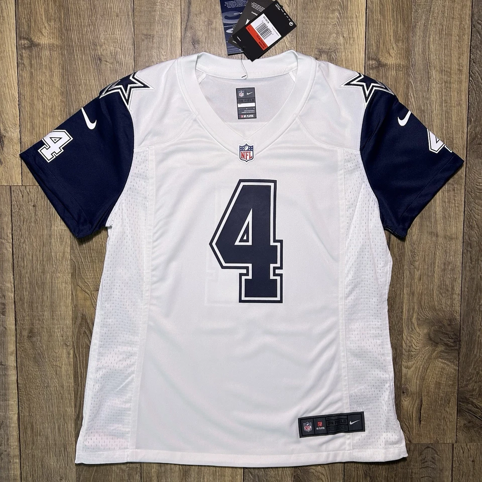 Nueva con etiquetas Dallas Cowboys Dak Prescott Nike NFL Fútbol Juego Casa Camiseta para mujer L $130 Foto 1 de 4