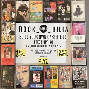 ALL $5 80's-90's ROCK POP BUY 5 & GET FREE SHIPPING BUILD YOUR CASSETTE TAPE LOT - Picture 1 of 280