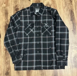 Chaqueta Camisa de Trabajo Acolchada Dixxon Flannel Co Para Hombres 2X Negra Roja a Cuadros D-Tech - Imagen 1 de 10