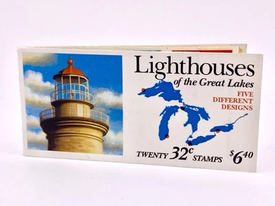 Book of 20 - 1995 Lighthouses of the Great Lakes 32 cent stamps 5 designs - Image 1 of 3