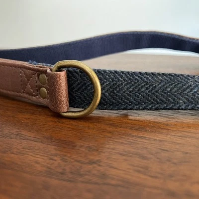 Correa para perro unisex Top Paw 4’ corta imitación cuero azul espiga lino nuevo con etiquetas Foto 1 de 2