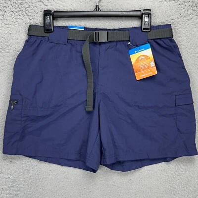 Pantalones Cortos de Senderismo Columbia para Mujer Carga Medianos 6 Entrepiernas Azul Cinturón 100% Nylon NUEVO Foto 1 de 4