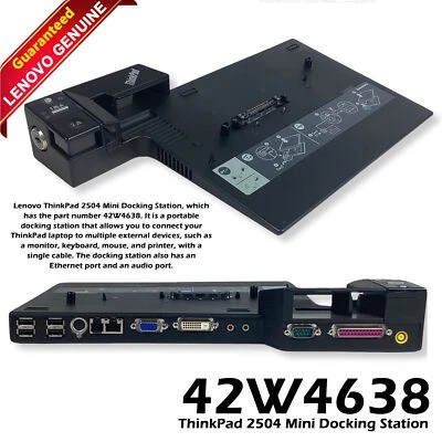 Genuine Lenovo ThinkPad 2504 Mini Docking Station R6X/T6X/Z6X-42W4638 - Image 1 of 4