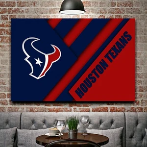 Houston Texans NFL Team Football Home Decor Art Print EXTRA LARGE 66" x 44" - Picture 1 of 4