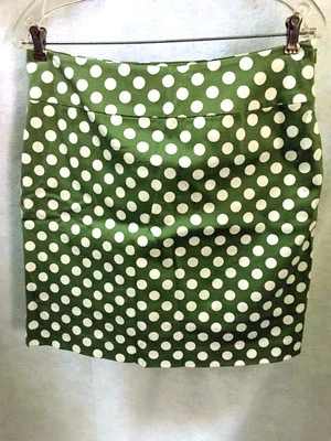 Larry Levine green / white polka dot skirt size 6 cute! - Image 1 of 3
