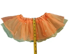 Little Girls Orange And Yellow Halloween Fairy Costume Skirt Tutu - Picture 1 of 4