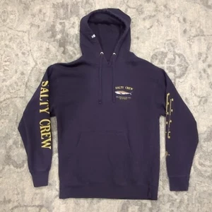 Salty Crew Men's Sweatshirt Bruce Black Hoodie FleeceSize Medium - Picture 1 of 14