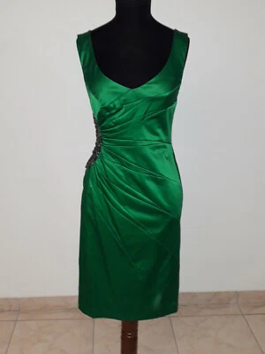 VESTITO DONNA ELEGANTE RASO VERDE Debenhams STAR BY JULIEN MACDONALD 40 NUOVO - Imagen 1 de 4