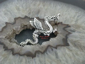 Gothic Silber Ketten Anhänger DRACHEN DRAGON Massiv Silber 925 - Bild 1 von 1