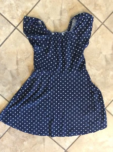 The Childrens Place Girls Size M 7/8 Polka Dot Blue Dress Kids Summer Fun - Picture 1 of 4