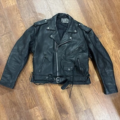 Vintage Frontier Leather Motorcycle Jacket Size 48 - Image 1 of 4