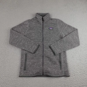 Patagonia Better Sweater Boys XL (14) Gray Full Zip Outdoor Fleece Hiking Logo - Picture 1 of 12