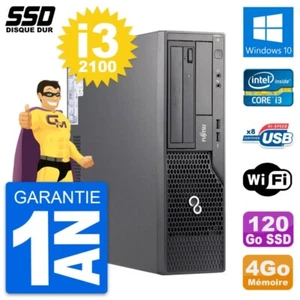 PC Fujitsu Esprimo E500 E85 + Dt Intel i3-2100 RAM 4Go SSD 120Go Windows 10 Wifi - Bild 1 von 3