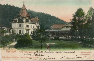 CPA Carte postale Tchéquie Karlovy Vary Karlsbad Café Kaiserpark VM95732ok - Picture 1 of 2